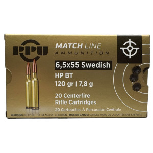6,5x55 SE ( SWEDISH ) PPU ( MATCH HP BT 120gr/7,8g )